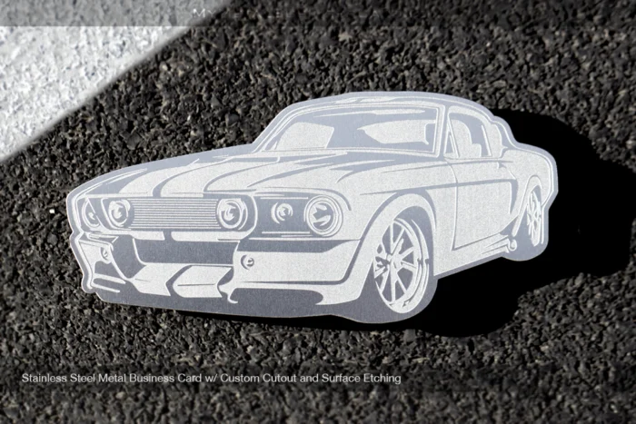 My Metal Business Card |&nbsp;Stainless Steel Metal Business Card Custom Shape Surface Etching Car1