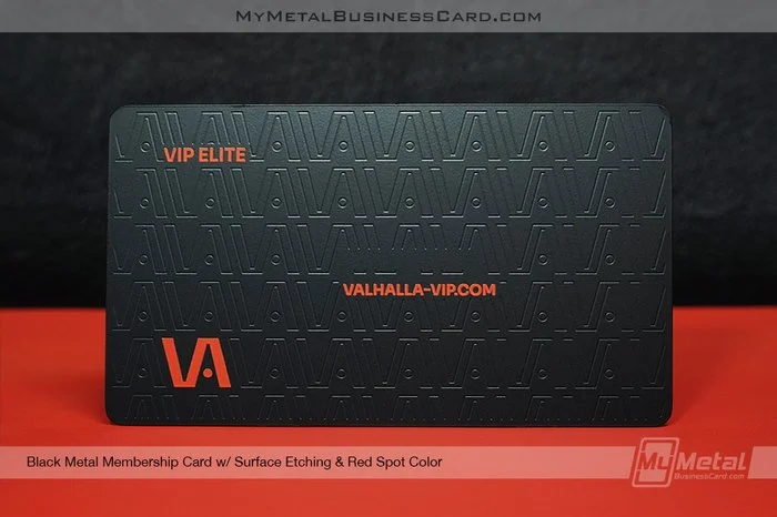 My Metal Business Card |&nbsp;Black Metal Membership Card Surface Etching Red Color Valhalla