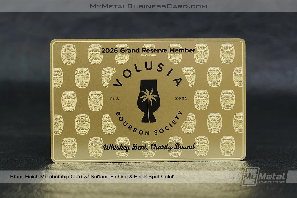 My Metal Business Card |&nbsp;Brass Finish Membership Card Surface Etching Black Color Volusia