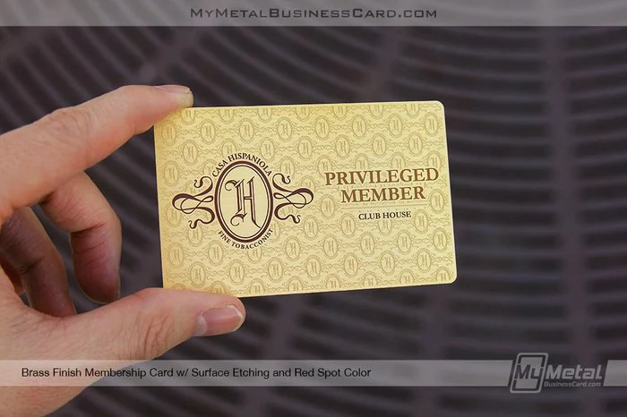 My Metal Business Card |&nbsp;Brass Finish Membership Card With Screen Printing 455210
