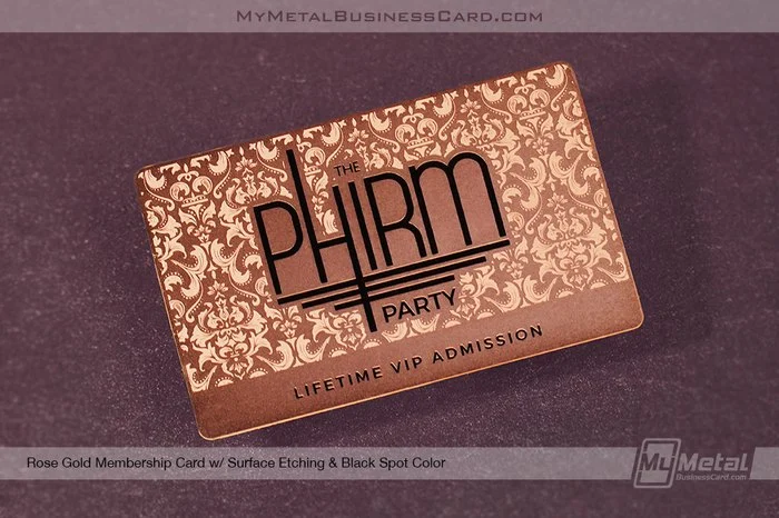 My Metal Business Card |&nbsp;Rose Gold Membership Card Surface Etching Black Color Phirm