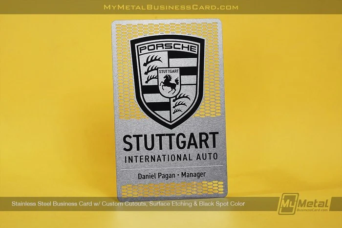 My Metal Business Card |&nbsp;Stainless Steel Business Card Custom Cutouts Surface Etch Black Color Stuttgart