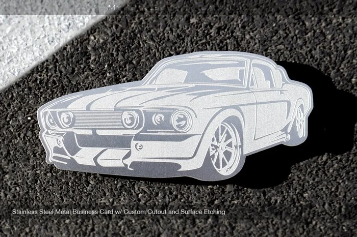 My Metal Business Card |&nbsp;Stainless Steel Metal Business Card Custom Shape Surface Etching Car1